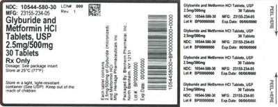 Label (Label Glyburde Metformin HCl Tabs 2 5mg 500mg Bpi(10544 580 30)heritage(23155 234 05) Rev1)